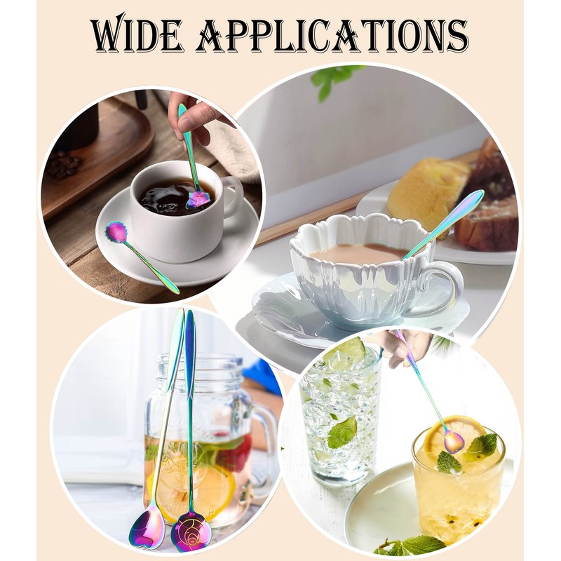 Flower Spoon Coffee Teaspoon Set, ESRISE Stainless Steel Tea Spoon