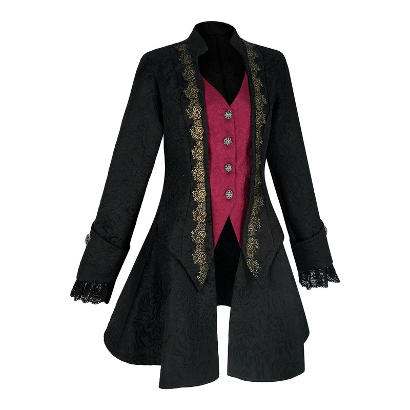 IWQBQ Women's Pirate Jacket Steampunk Victorian Tuxedo Gothic Renaissance Medieval