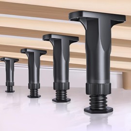G · PEH 4PCS Adjustable Bed Frame Support Legs 8.3-14.6inch,Frame Center Slats Heavy Support Leg,Bed Support Legs for Frame/Sofa/Dresser/Chair/Table, Legs Furniture Replacement Parts
