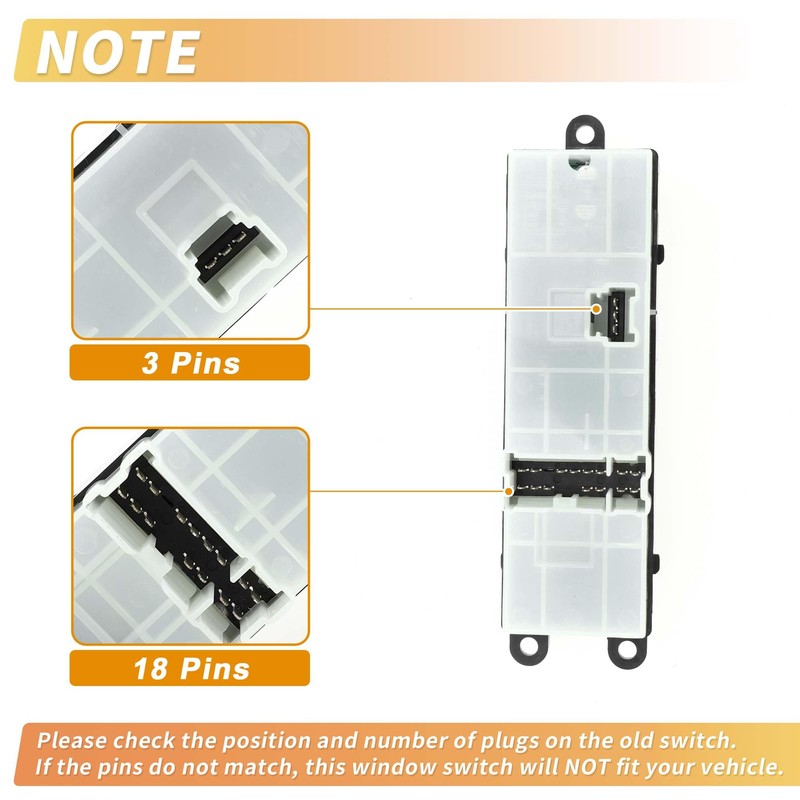 X AUTOHAUX Front Right Driver Side Power Window Switch Window