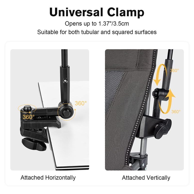 G4Free Double Chair Umbrella for 2 People with Adjustable Clamp,