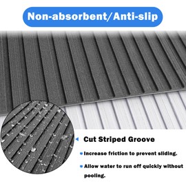 HZCHIONE Boat Flooring EVA Foam Boat Decking Dark Gray 94"x16" Non-Slip Marine Mat Self-Adhesive Foam Boat Deck Floor Carpet Mat Rolls for Kayak Deck Surfboard Yacht Flooring Motorboat