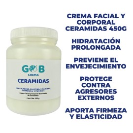 Crema Facial Y Corporal Ceramidas Ozonizada - Go3b - 450 G Todo Tipo De Piel Danoche                                                                  