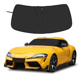 Windshield Sunshade Fit for Toyota Supra GR A90 A91 MK5 2019-2026, Folding Car Sun Shade for Front Window, Auto Sun Protection Visors Blocks UV Rays and Keeps Vehicle Cool (Black)