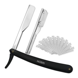 5RIDGE Traditional Razor - Professional Hairdressing Accessories for Men's Shaving and Beard Grooming 10 Razor Blades Carry Bag