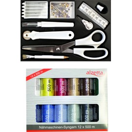 Hochwertiges Schneiderset mit Nähgarn und Schneider Zubehör- Perfekt für Hobbynäher und Profis - Professionelles Nähzubehörset mit Nähgarn, Nähschere, Nahttrenner, Maßband, Stecknadeln
