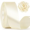 Mauproy 1-1/2 Inch Wide Ivory Satin Ribbon, 50 Yards Solid