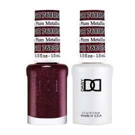 DND Nail Polish Gel & Matching Lacquer Set Duo 768 Metallica Plum