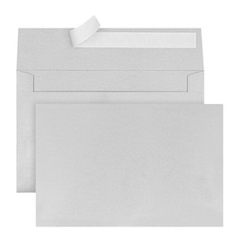 Office Depot® Brand Greeting Card Envelopes, A9, 5-3/4" x 8-3/4", Clean Seal, Silver Pearl, Box of 25
