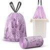 50-Pack 4 Gallon (15L) Drawstring Bin Liners | Colourful Lavender-Printed