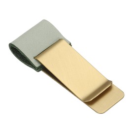 PATIKIL Pen Loop for Notebook, Brass Book Clip with Leather Pen Holder for Notebooks Journals Planner, Matte Grass Green