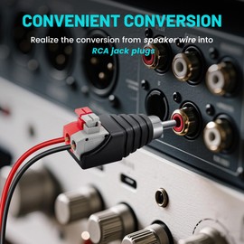 NuIth Speaker Wire Cable to Audio Male RCA Connector Adapter Jack Plug, RCA Male to Spring Press Type Terminal Audio Converter, Solderless Converter Audio/Video Speaker Wire Adapter (10 Pack)