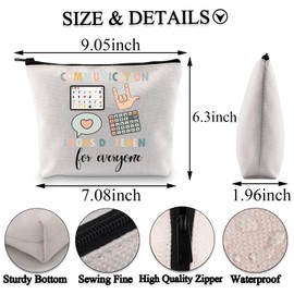 PLITI Speech Therapy Gift Speech Language Pathologist Gift Communication Looks Different for Everyone SLPA Gift Makeup Bag (Different Communication bagU)