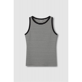 JAJU [JAJU] Women's Cotton Rib Sleeveless T-shirt_Jet Black