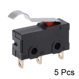 sourcing map 5pcs 3 Pin Mini Micro Limit Switch Long Lever Arm Subminiature SPDT Snap Action