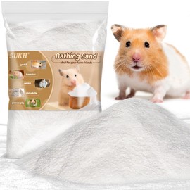 Sukh 14 OZ Hamster Sand Bath - Whit Fine Sand Hamster Bedding Reptile Silica Sand Gerbil Hideout for Hamster Chinchillas Gerbil Syrian Mice Small Animals Small Pets