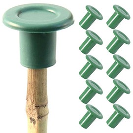 White Hinge 10x Thick Rubber Round Garden Cane Safety Toppers - Bamboo Stick Eye Protector End Caps