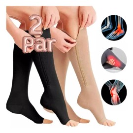 2 Pares Medias De Compresión Para Varices Piernas Cansadas F