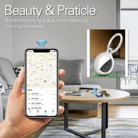 NEKOSUKI Anhänger Schutzhülle Hülle für AirTags, 4 Stück Soft Silikon Case mit Schlüsselanhänger für Air Tag, Kratzfest Waschbar Schweißfest Shock Absorption Tracker-Schutzabdeckung für Apple AirTags