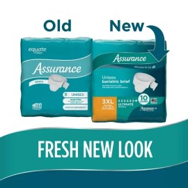 Assurance Unisex Maximum Incontinence Briefs with Tabs, Bariatric 40 Count