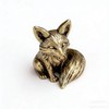 2pcs Vintage Brass Fox Figurine - Elegant Desk Ornament for