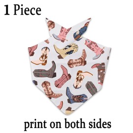 1 Piece Cowgirl Boots Themed Triangle Dog Bandana Horse Lovers Gift Western Lovers Merchandise (Cowgirl Boots D UK)