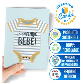 Greeting Cards for Everyone Karte zur Geburt Baby - Karte zur Babyparty - Postkarte zur Geburt - Geschenk für Neugeborene Junge oder Mädchen - EU 145