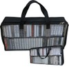 Evelots Cassette Tape Bag -See Thru Organizer Storage with Handles