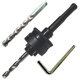 Hole Saw Arbor Quick Change SDS Plus for SDS Plus Chuck Push Pins Into Hole Saw Stays Put Fit Hole Saws 1 1/4" to 8" Hole Saw with TCT Pilot Drill for Masonry and HSS Pilot Drill for Wood and Steel