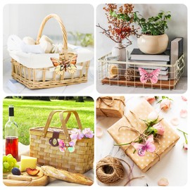 Wooden Butterfly Ornaments to Paint Spring Decoration Cutouts Unfinished 24PCS 3.5 x 3 inches, DIY Blank Unfinished Wood Discs Ornament for Home Crafts Hanging Easter St. Patrick Day Decoration