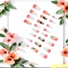 Summer Beach Press on Nails Medium Ballet Shaped Coconut Tree