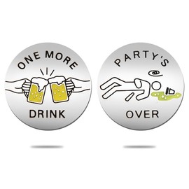 Party Person Gifts for Women Men One More Drink/Party's Over Decision Coin Funny Decision Gift Birthday Gifts Coworkers Friend Family