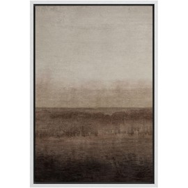 SIGNFORD Framed Canvas Print Wall Art Abstract Brown and Beige Landscape Illustrations Minimalism Chic Relax/Calm Multicolor Warm for Living Room, Bedroom, Office - 16"x24" White