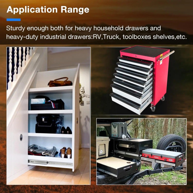 YENUO Heavy Duty Drawer Slides 250 Lb - Full Extension