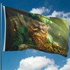 St Patricks Day Flag with Leprechaun and Gold - St