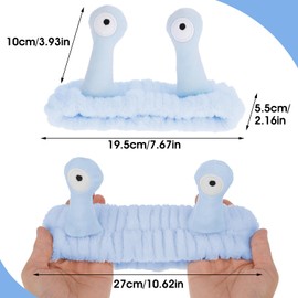 Molain Snail Headband, Face Wash Headband, Spa Hair Bands Makeup Headbands Women Cartoon Cute Coral Fleece Elastic Headband Creative Hair Accessories for Washing Face Shower Sports Beauty Skincare