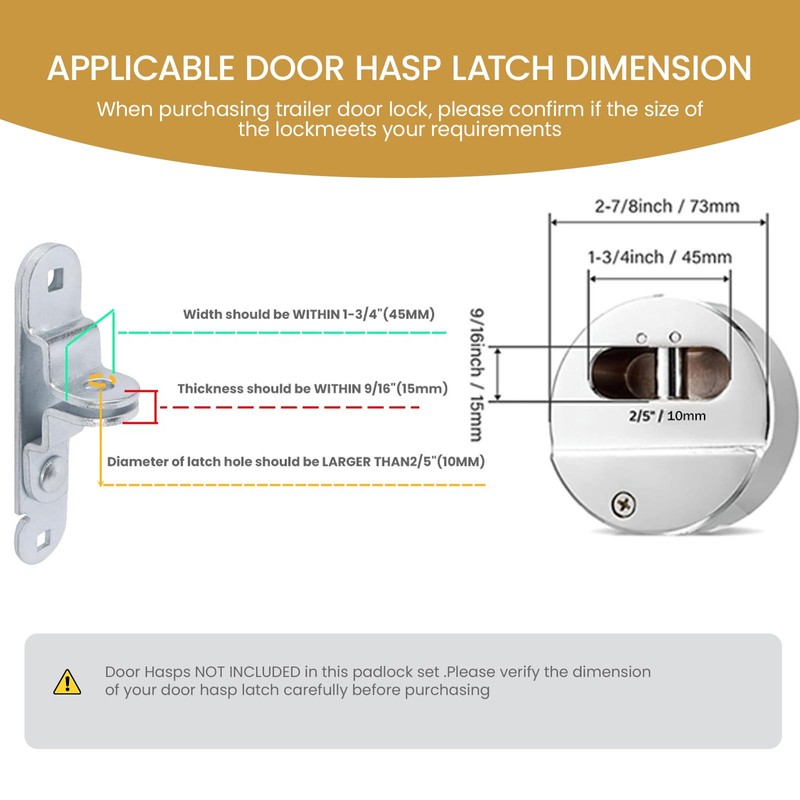 4 Pack Hidden Shackle Padlock Keyed Alike Heavy Duty Trailer