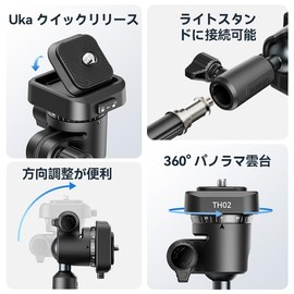 ULANZI TH02 UKA Ball Head Flip Metal Ball Head Small Uka Quick Release Camera Mount 360° Rotation 2.5KG Load Capacity with Quick Release Plate for Photography Light Stand Tripod Monopod DSLR Camera