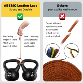 Aeesio Softball Baseball Glove Lace, Mitt Lace Repair Kit Includes 2 Leather Laces and Lacing Needle for Catcher's Glove (Light Blue)