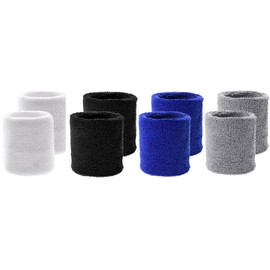 DFsucces Wristband, Comfortable to the Touch, Size Elastic Adjustment, Sports Sweatband, For Both Left and Right (4 Colors - 8 Pack)