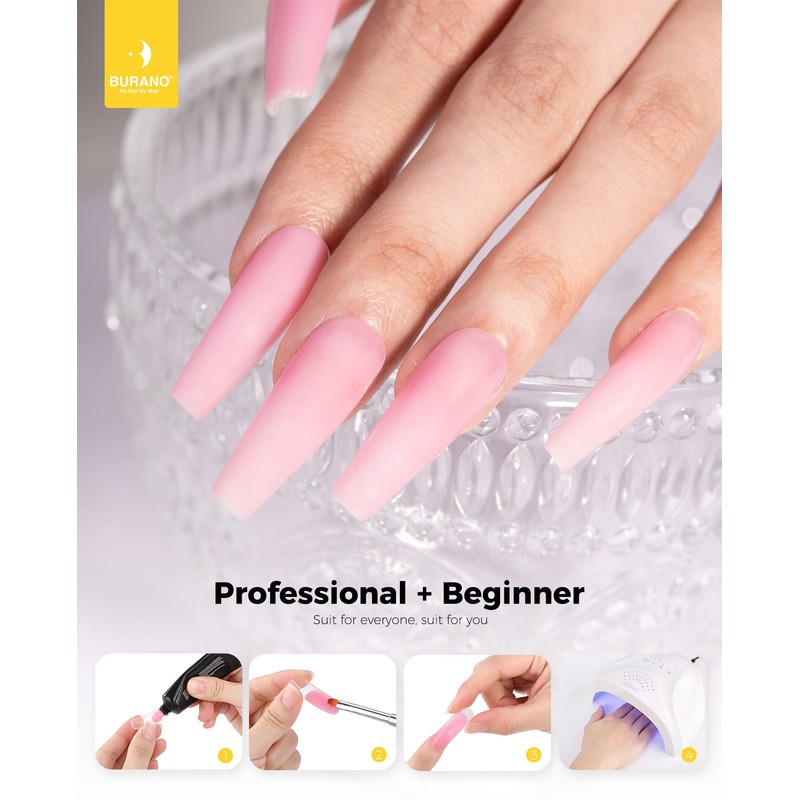 BURANO Poly Extension Gel Nail Kit, 6 Colours Nail Poly