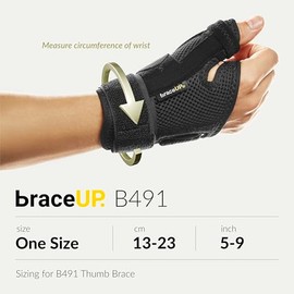BraceUP Muñequera para dedo pulgar con férula espiga y soporte de mano para artritis, tendinitis, alivio del dolor del túnel carpiano y esguince de pulgar, para hombres y mujeres