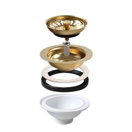 TALEA 114MM Kitchen Sink Basket Strainer (Gold),Gold Sink Waste Kit,xk185c036-U