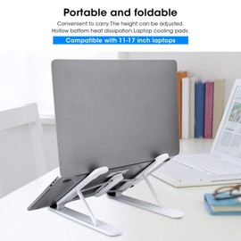 Zopsc Notebook Stand Ergonomic Height Angle Adjustable Computer Laptop Holder Portable Cooling Bracket Holder for 11-17 inch Laptop(White)