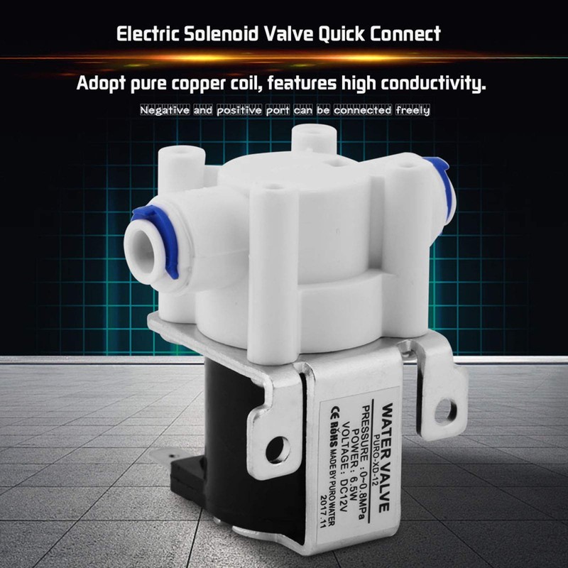 Water Valve, DC 12V Copper Plastic Electric Solenoid Valve Normally