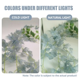 ZEBMOON 24 Pack Grey Wisteria Hanging Flowers, 3.77 Ft Fake Hanging Flowers, Artificial Wisteria Garland Vines for Wedding Room Backdrop Outdoor Patio Garden Decoration