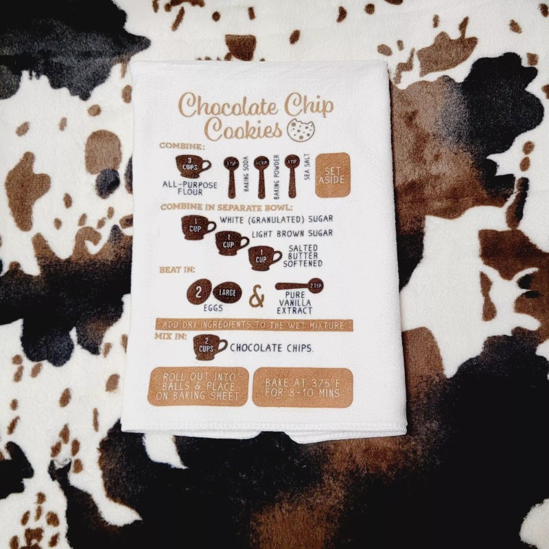 Kitchen Chocolate Chip Cookie Recipe Microfiber Kitchen Dish Towel 16x24