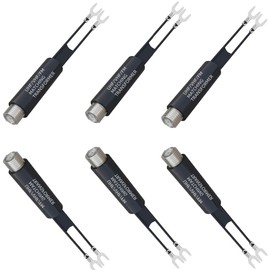 6pcs 75 Ohm to 300 Ohm Antenna Adapter Nickel-Plated UHF/VHF/FM Antenna Transformer Converter F-Type Female to Dual U-Type Connectors