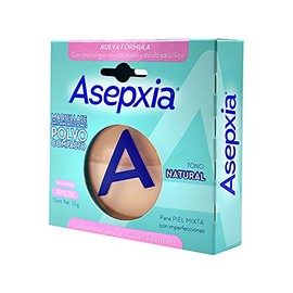 ASEPXIA Maquillaje en Polvo Tono Natural, Acabado Mate, absorbe y controla grasa, unifica el tono de piel, con FPS 20, Para piel mixta con imperfeccio
