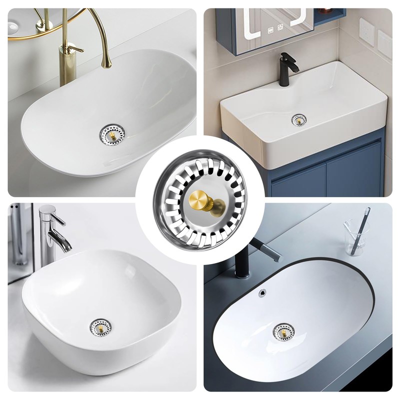 Stainless Steel Sink Plug, Replacement Kitchen Sink Plug Strainer Plug